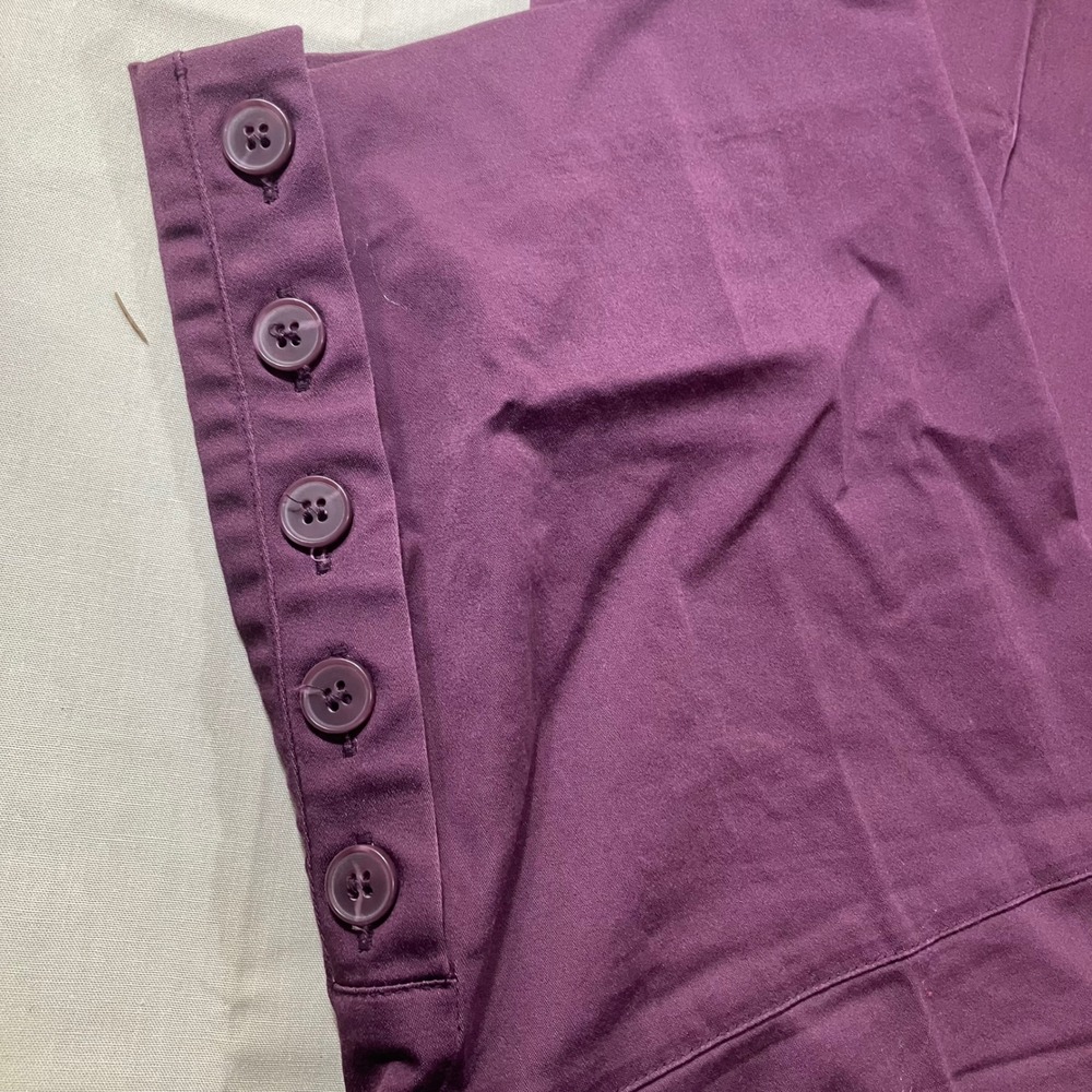 Style & Co Woman Plus Size 20W Plum Purple Stretch Cotton Cropped Pants WPL 8046 - Picture 5 of 10